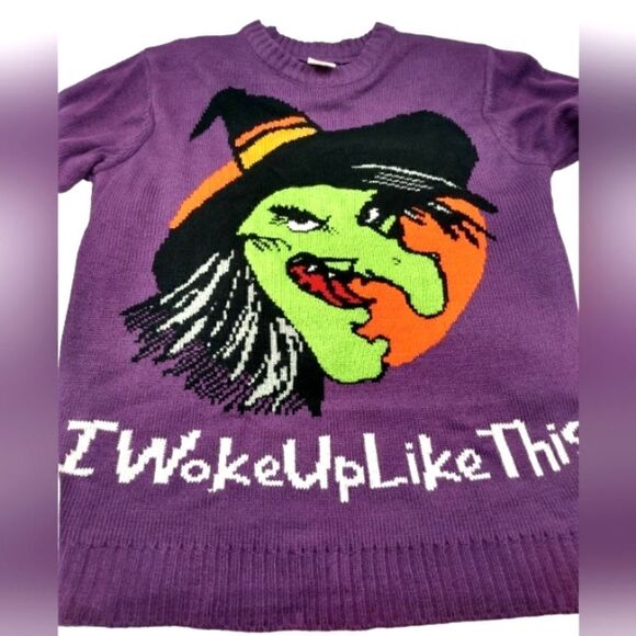 Halloween Knit Sweater Wicked Witch Unisex SZ Small-Medium - Picture 5 of 12